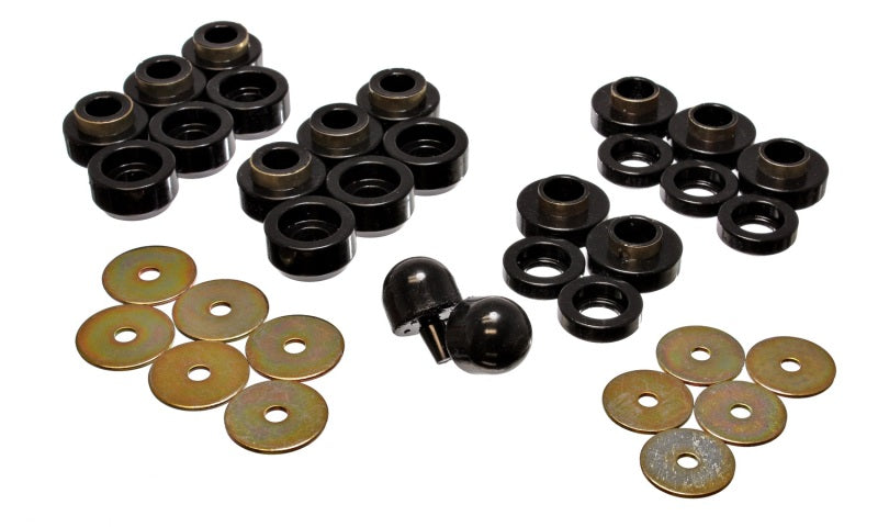 Energy Suspension 97-06 Jeep Wrangler YJ &amp; TJ Black Body(cab) Mount Set