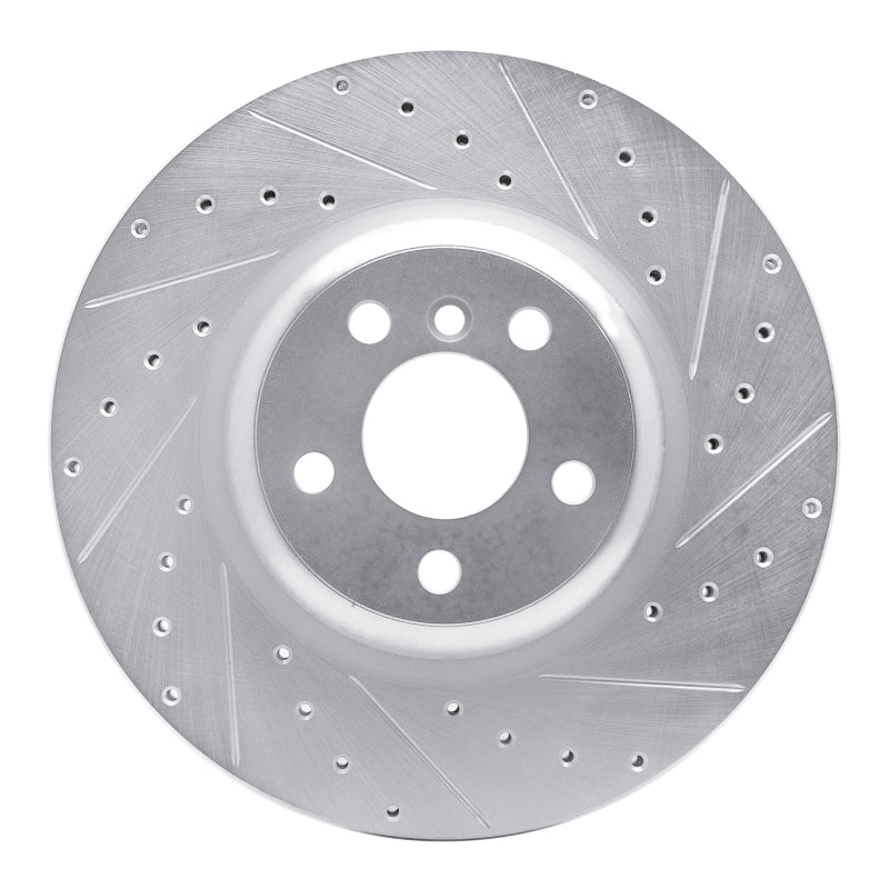 R1 16-25 BMW 330e xDrive Rear Right Drilled &amp; Slotted Silver Brake Rotor