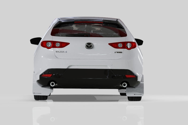 Rally Armor 19-25 Mazda3 Hatchback Black UR Mud Flap w/White Logo