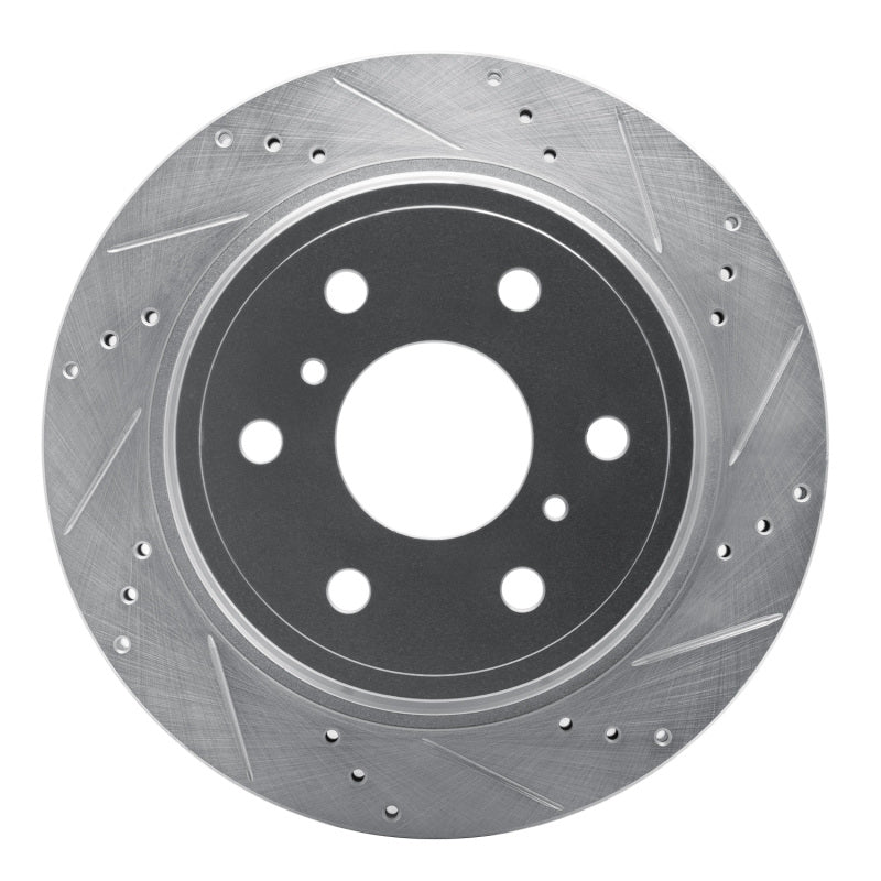 DFC 07-20 Cadillac Escalade Rear Right Drilled &amp; Slotted Silver Brake Rotor