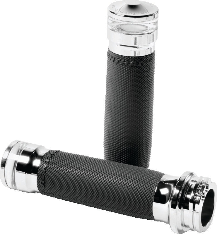 Performance Machine Contour Led Handle Grip Set - Chrome