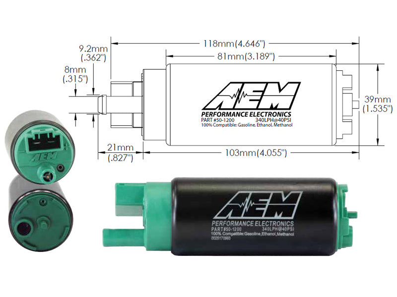 AEM 340LPH In Tank Fuel Pump Kit - Ethanol Compatible