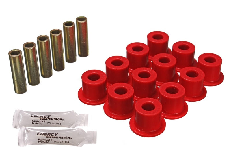 Energy Suspension 72-81 Scout II Red Front &amp; Rear Leaf Spring Bushing Set