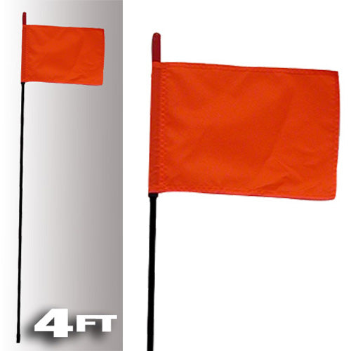 BLACK FIRE STICK W/ORANGE SAFETY FLAG - 4FT