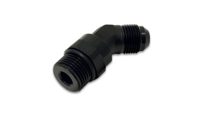 Vibrant -12AN Male to Male -12AN Straight Cut 45 Degree Adapter Fitting - Anodized Black