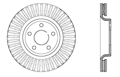 StopTech Drilled Sport Brake Rotor 11-17 Jeep Grand Cherokee (Excluding SRT8)