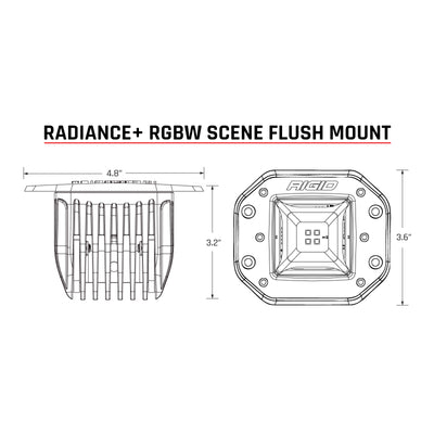 Rigid Industries Radiance+ Scene RGBW Flush Mount - Pair