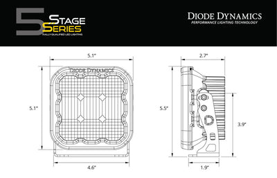 Diode Dynamics SS5 LED Pod Pro - Yellow Driving (Pair)