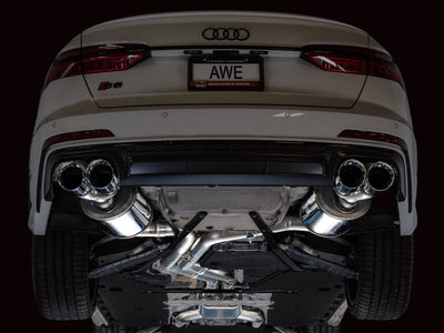 AWE Tuning 19-23 Audi C8 S6/S7 2.9T V6 AWD Touring Edition Exhaust - Chrome Silver Tips