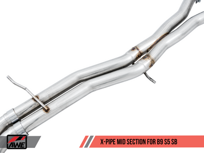 AWE Tuning Audi B9 S5 Sportback Touring Edition Exhaust - Non-Resonated (Black 102mm Tips)