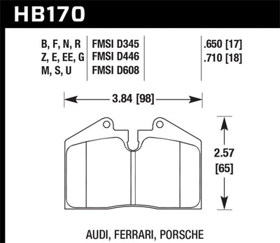 Hawk 79-99 Porsche 911 / 86-95 Porsche 928 / 86-94 Porsche 944 Turbo DTC-60 Race Rear Brake Pads