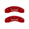 MGP 4 Caliper Covers Engraved Front & Rear RAM Red finish silver ch