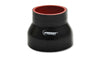 Vibrant 4 Ply Reinforced Silicone Transition Connector - 3.5in I.D. x 4in I.D. x 3in long (BLACK)