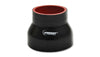 Vibrant 4 Ply Reinforced Silicone Transition Connector - 4in I.D. x 4.5in I.D. x 3in long (BLACK)