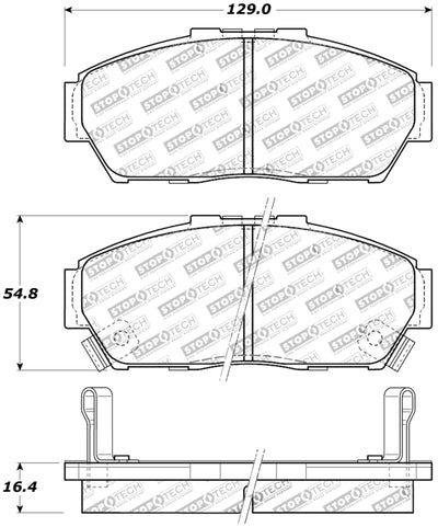 StopTech Performance 93-95 Honda Civic Coupe / 94-95 Civic Hatchback/Sedan Front Brake Pads