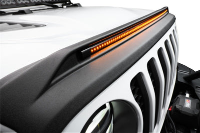 AVS 2018-2019 Jeep Wrangler (JL) Aeroskin Low Profile Hood Shield w/ Lights - Black