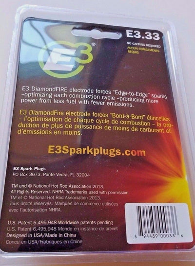 Qty. 1 of E3 SPARK PLUGS 3.33