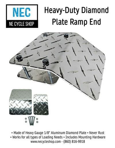 Ramp End - Heavy-Duty Diamond Plate for ATV, Motorcycles & Lawnmowers