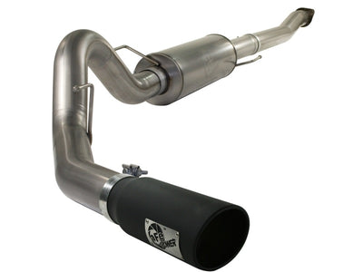 aFe MACHForce XP Exhaust Cat-Back SS-409 4in Black Tip 11-12 Ford F-150 EcoBoost V6-3.5L (tt)