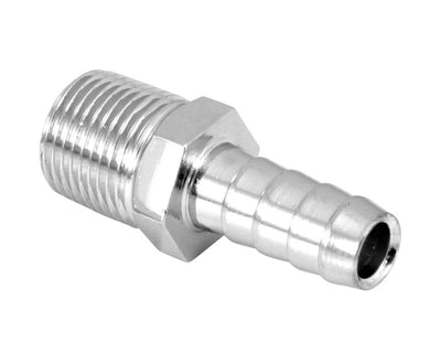 Spectre Fuel Fitting 3/8in. Hose Barb NPT Threads - Chrome