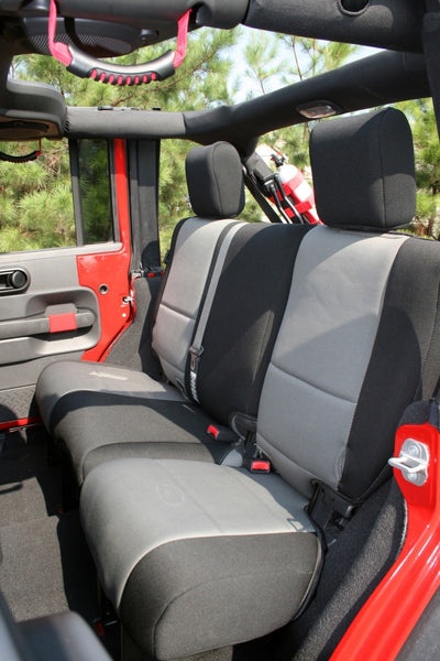 Rugged Ridge Seat Cover Kit Black/Gray 07-10 Jeep Wrangler JK 2dr
