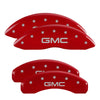 MGP 4 Caliper Covers Engraved Front & Rear GMC Red Finish Silver Char 2019 GMC Sierra 1500