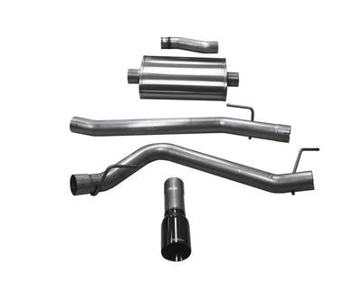 Corsa 2020 Jeep Gladiator JT 3.6L, Single Side Exit Cat-Back Exhaust System w/ Single 4in Black Tip