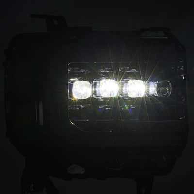 AlphaRex 14-18 GMC Sierra NOVA LED Proj Headlights Plnk Style Alpha Blk w/Activ Light/Seq Signal/DRL