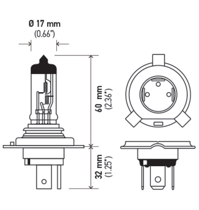 Hella Halogen H4 12V 60/55W Bulb