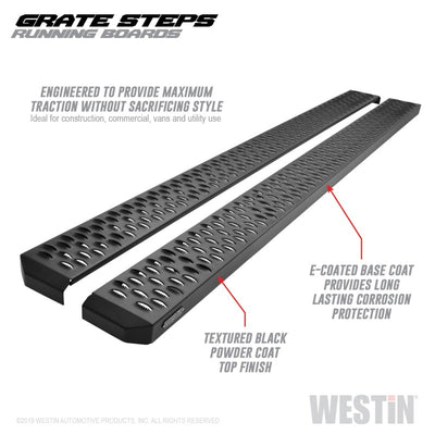 Westin Grate Steps Running Boards 86 in - Textured Black