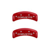 MGP 4 Caliper Covers Gloss Red Engraved with Corvette C4 (Full Kit 4 Pieces)