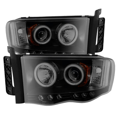 Spyder Dodge Ram 1500 02-05 03-05 Projector Headlights CCFL Halo LED Blk Smke PRO-YD-DR02-CCFL-BSM