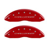 MGP 4 Caliper Covers Engraved Front & Rear Block/Challenger Red finish silver ch