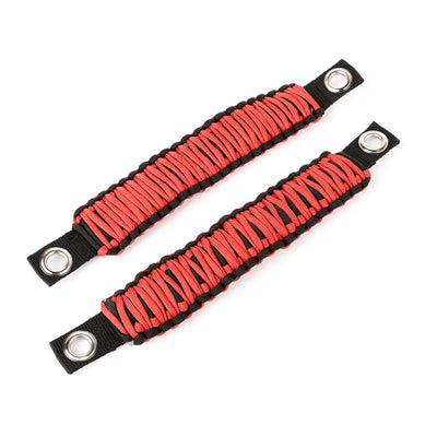 Rugged Ridge Paracord A-Pillar Grab Handle Red 07-18 Jeep Wrangler JK