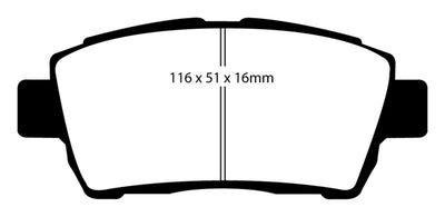 EBC 11-15 Scion IQ 1.3 Yellowstuff Front Brake Pads