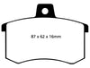 EBC 91-95 Alfa Romeo 164 2.0 Turbo Redstuff Rear Brake Pads