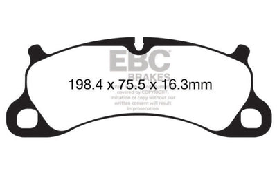 EBC 12-15 Porsche 911 (991) (Cast Iron Rotor only) 3.8 Carrera S Redstuff Front Brake Pads