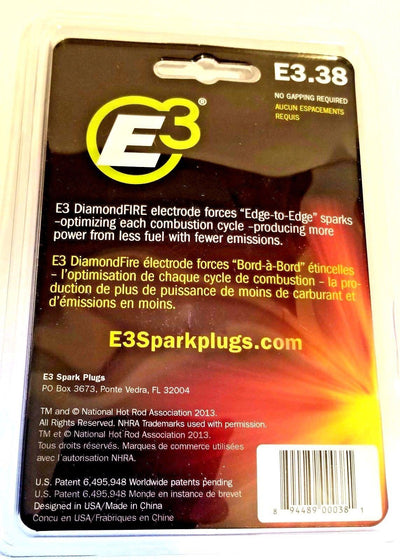 1 Plug E3 Spark Plugs E3.38 Replaces (NGK CR7E, CR8E, CR9E CHAMPION G57C, G59C)