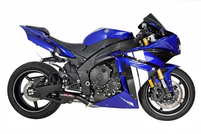 a blue motorcycle is shown on a white background