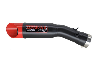 a red and black exhaust pipe on a white background