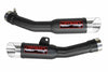 a pair of black exhaust pipes on a white background