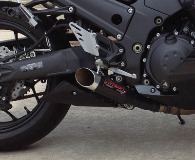 a close up of a motorcycle parked on a street