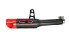 a red and black exhaust pipe on a white background