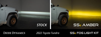 Diode Dynamics 2022 Toyota Tundra SS6 LED Fog Light Kit - White Wide