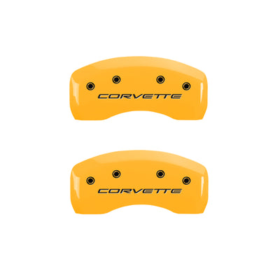 MGP 4 Caliper Covers Engraved Front & Rear C5/Corvette Yellow finish black ch