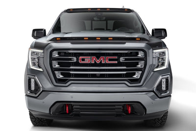 AVS 19-22 GMC Sierra 1500 Aeroskin Low Profile Hood Shield w/ Lights - Black