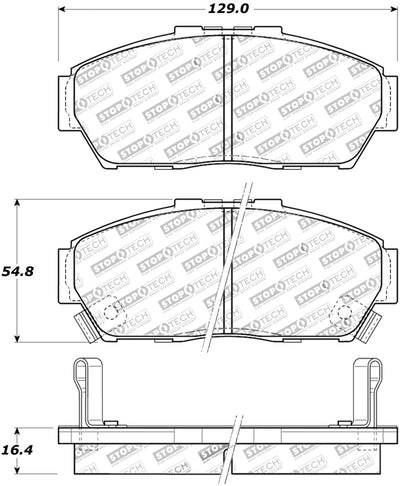 StopTech Street Touring 93-95 Honda Civic Coupe Front Brake Pads