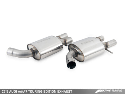 AWE Tuning Audi C7.5 A7 3.0T Touring Edition Exhaust - Quad Outlet Diamond Black Tips