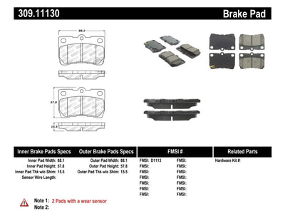 StopTech Performance 06 Lexus GS300/430 / 07-08 GS350 / 06-08 IS250/350 Rear Brake Pads