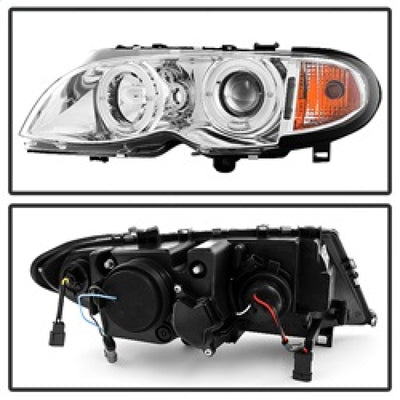 Spyder BMW E46 3-Series 02-05 4DR Projector Headlights 1PC LED Halo Chrm PRO-YD-BMWE4602-4D-AM-C